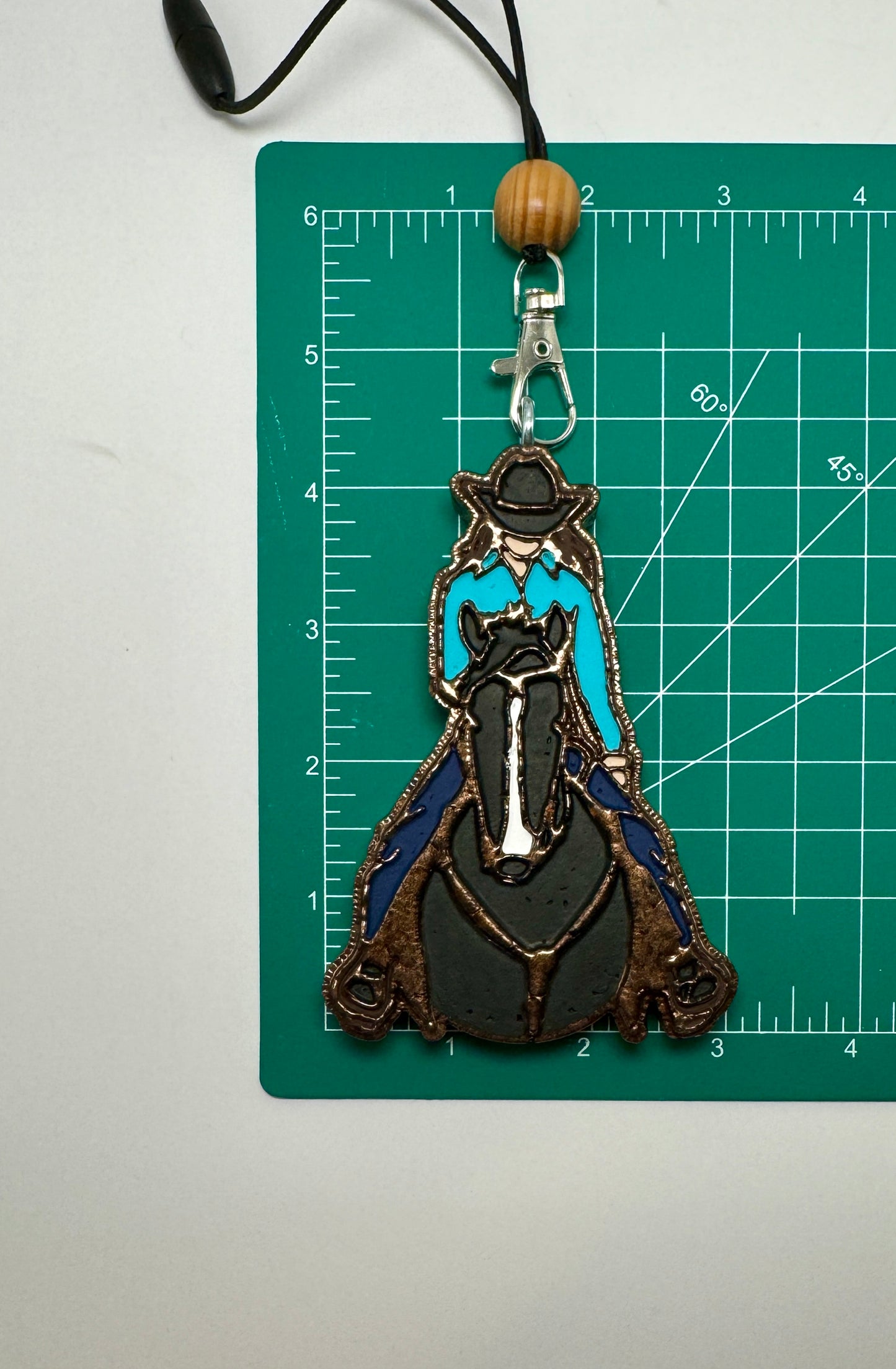 Cowgirl on horse (black) Car Freshener