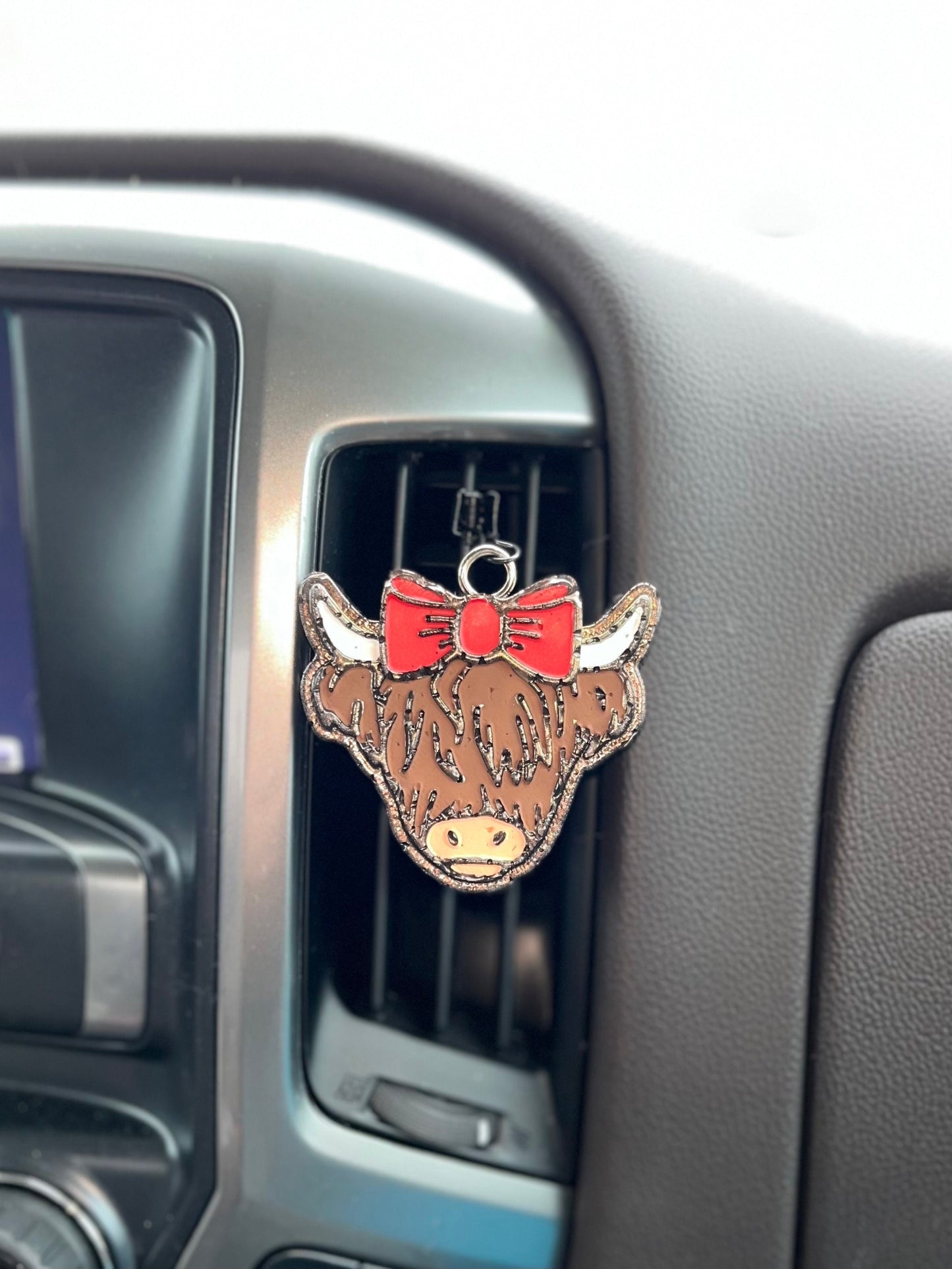 Highland Cow Car Freshener vent clip