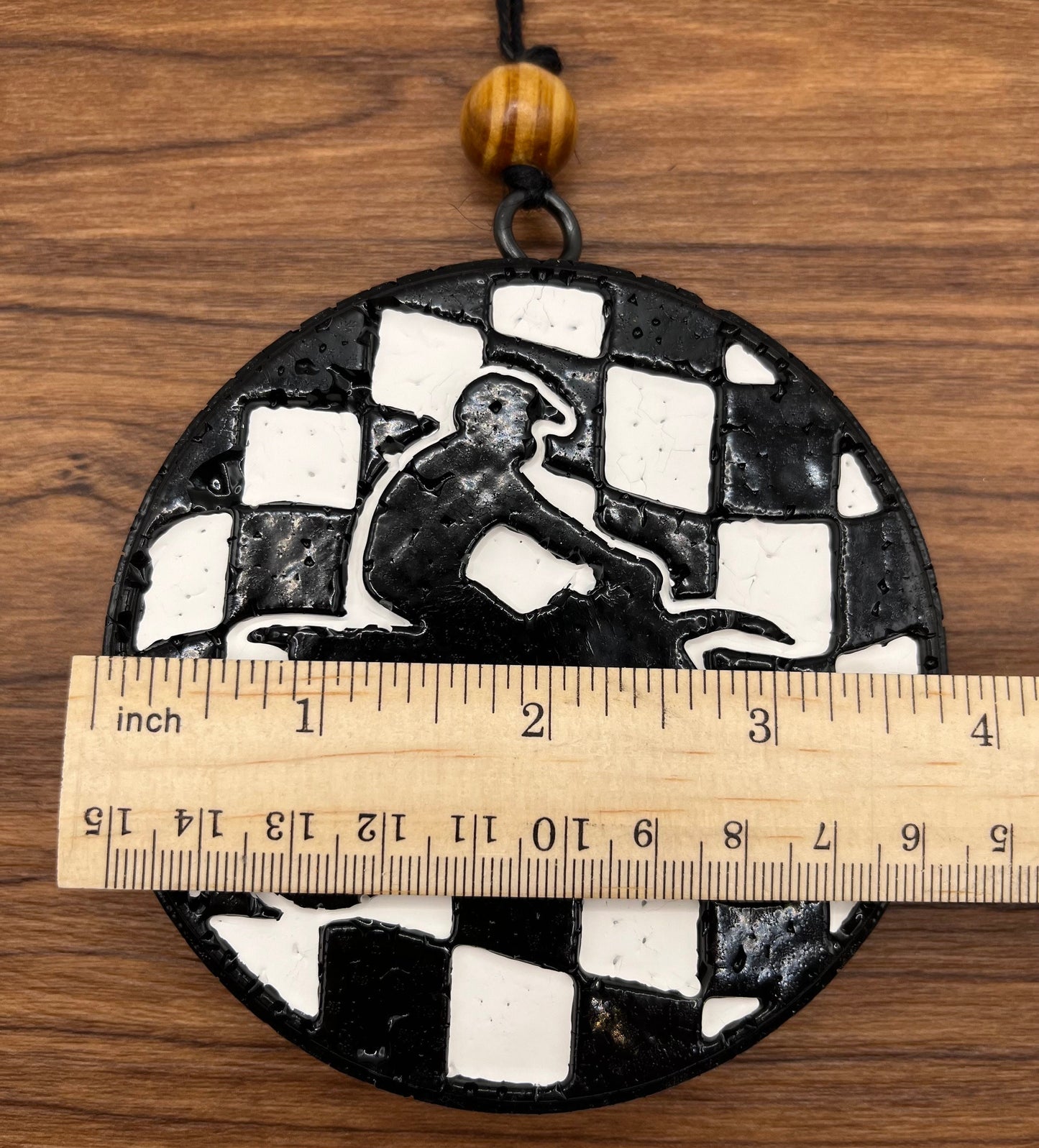 Dirt bike and Race Flag Car Freshener