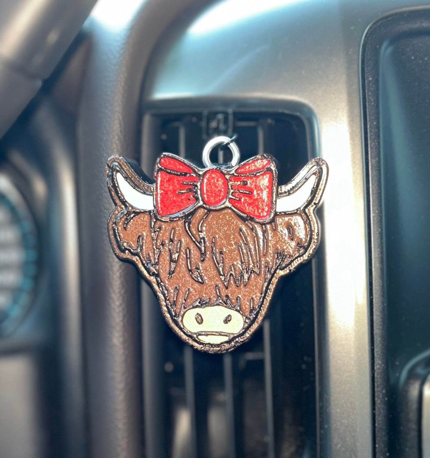 Highland Cow Car Freshener vent clip