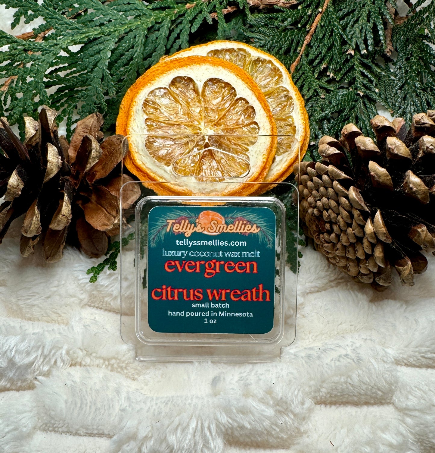 Evergreen Citrus-wreath Luxury Coconut Wax Melts