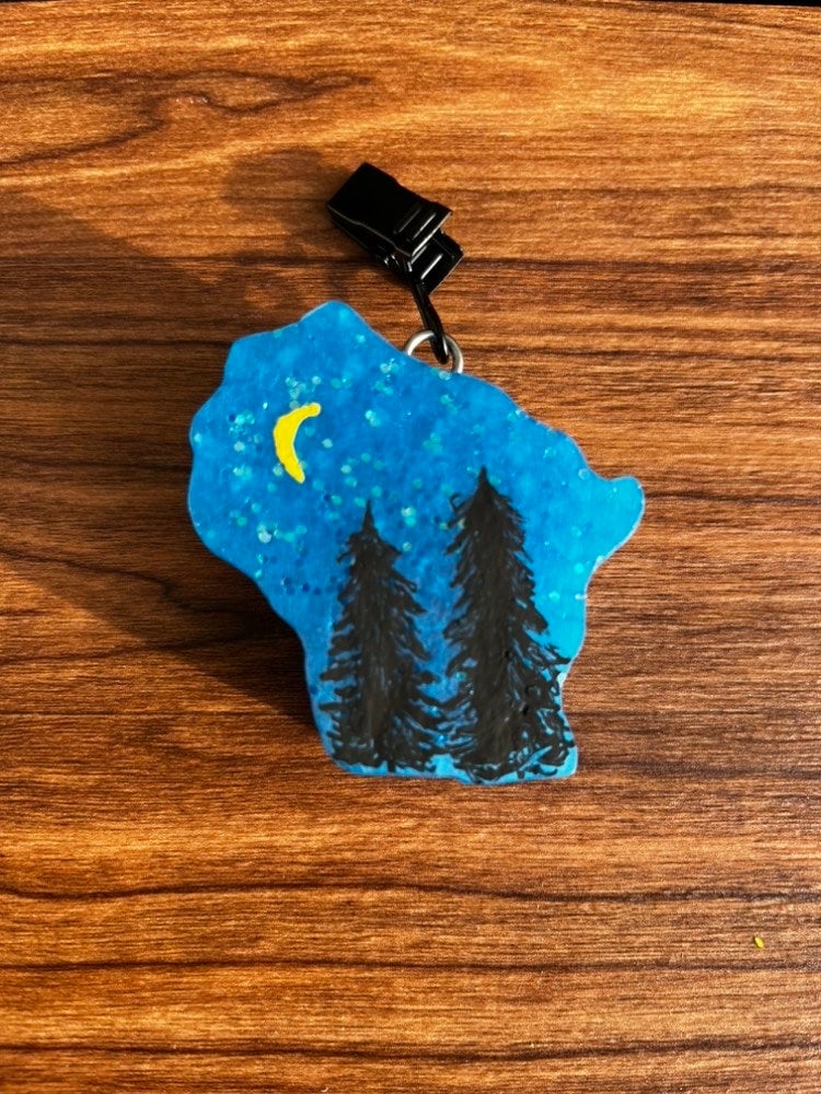 Wisconsin shaped Car Freshener vent clip