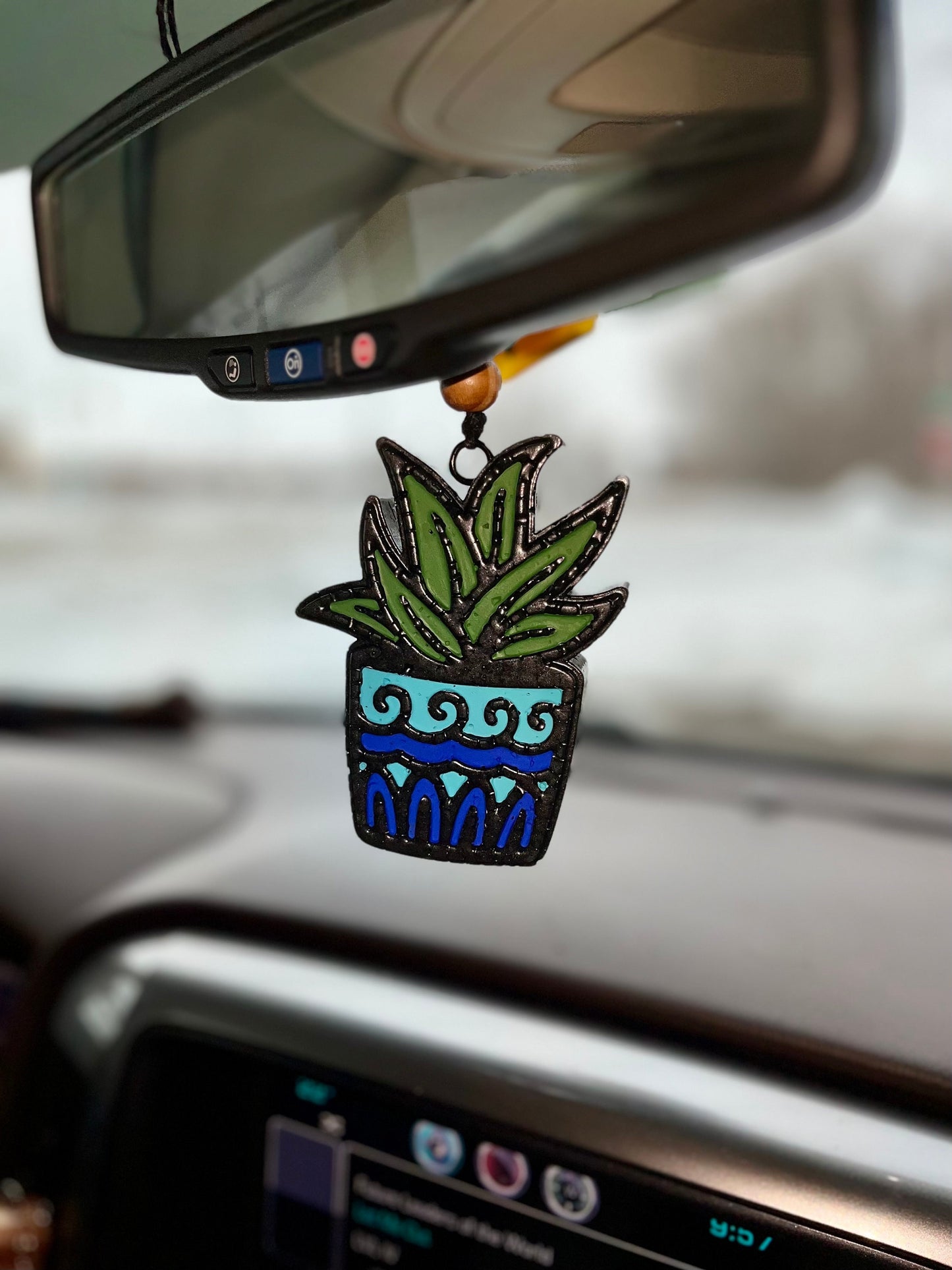 Succulent plant in pot Car Freshener