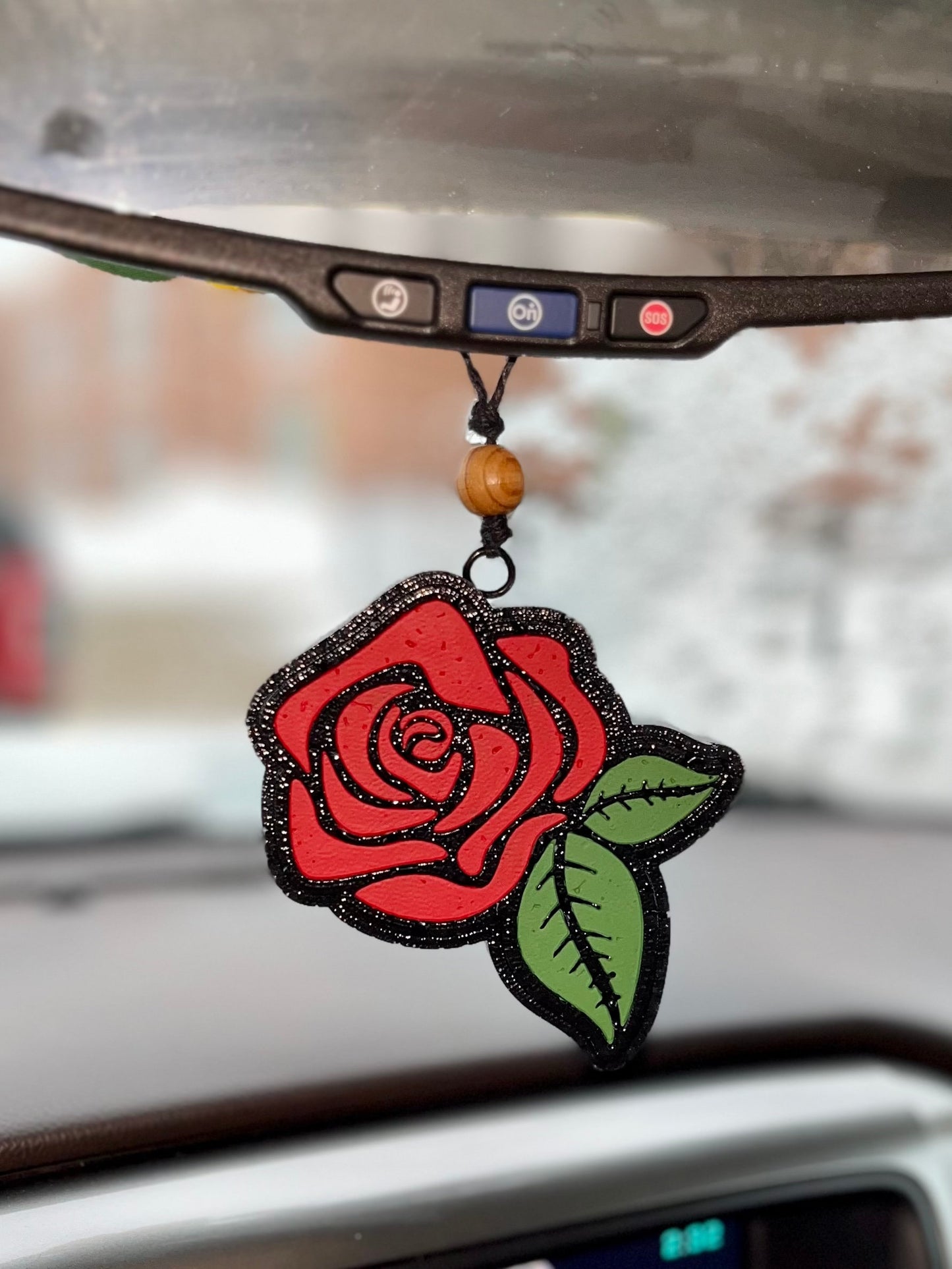 Red Rose Car Freshener