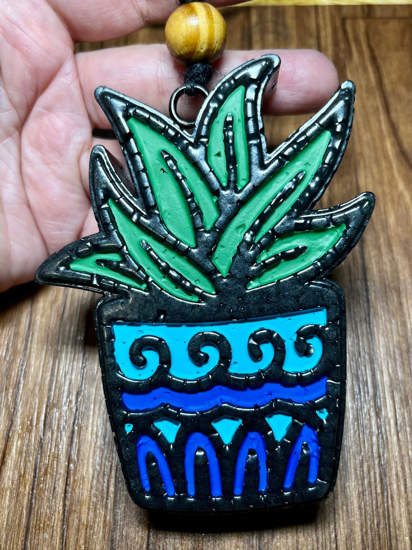 Succulent plant in pot Car Freshener