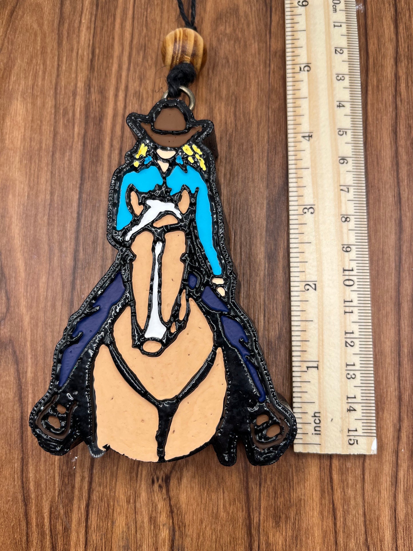 Cowgirl (blonde) on horse (palomino) Car Freshener