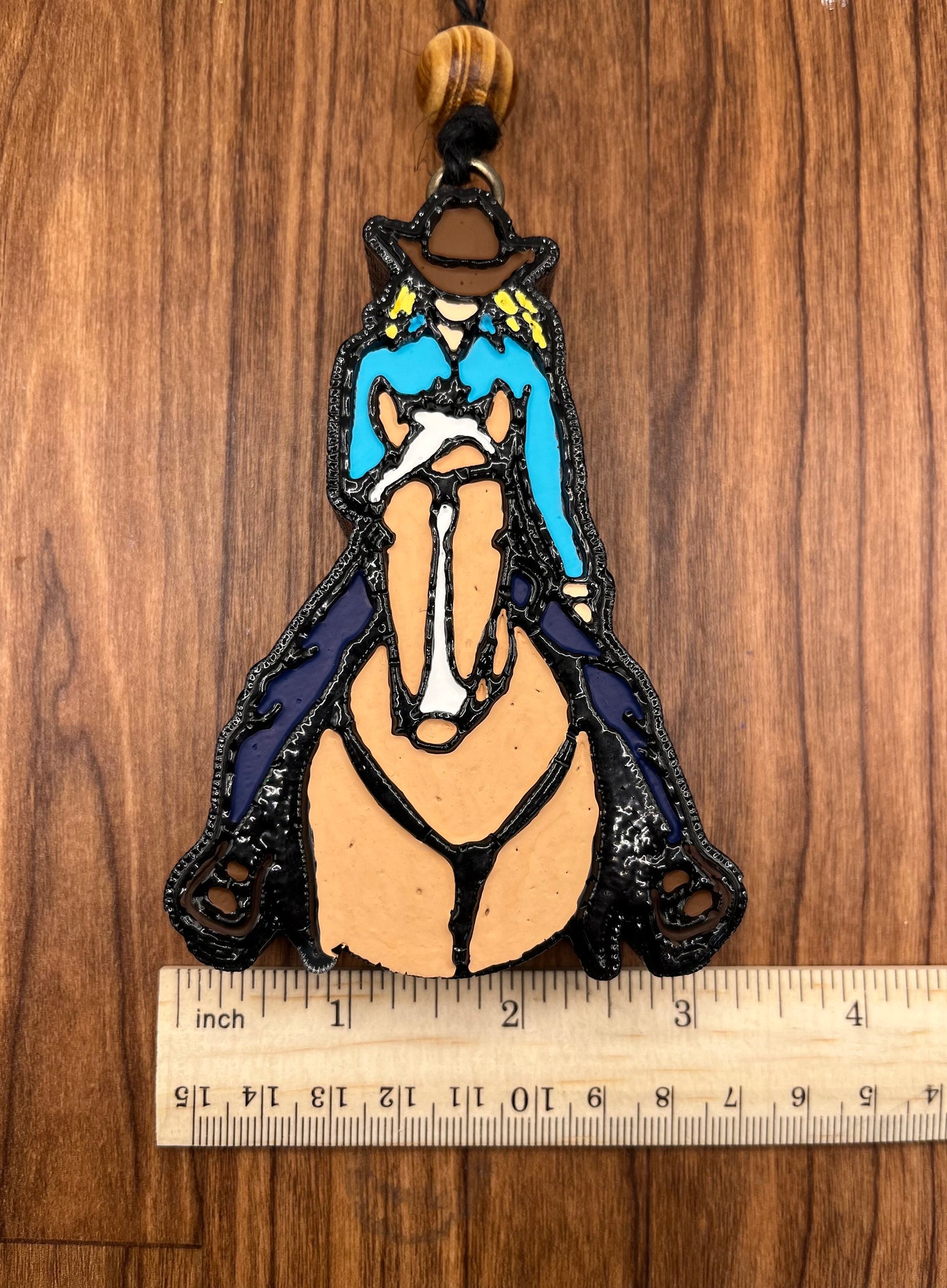 Cowgirl (blonde) on horse (palomino) Car Freshener