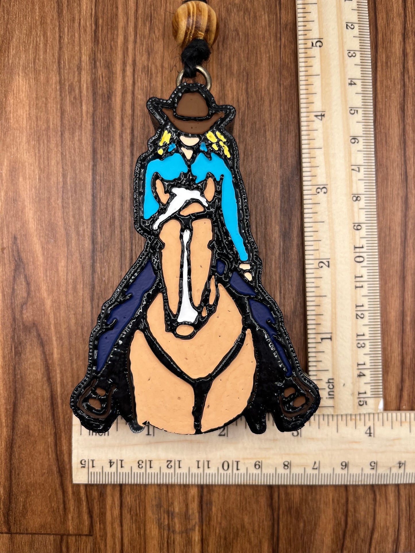 Cowgirl (blonde) on horse (palomino) Car Freshener