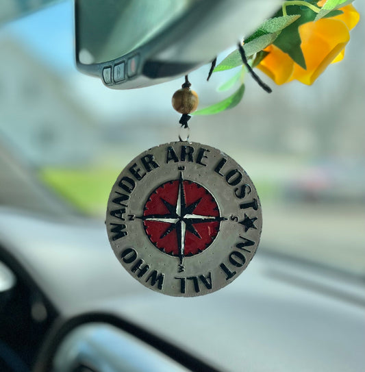 Compass Car freshener, hiking, camping, exploration