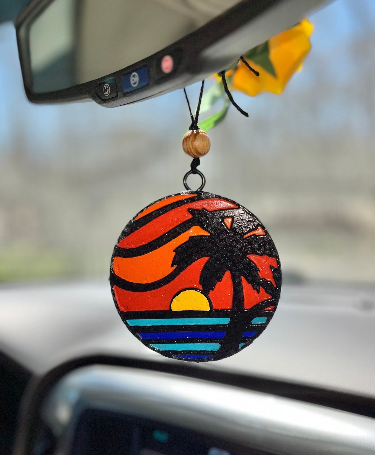 Ocean, Sunset, Palm tree Car Freshener