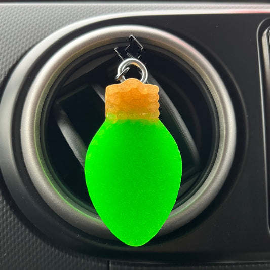 Festive bulb Car -Green- Freshener Vent Clip