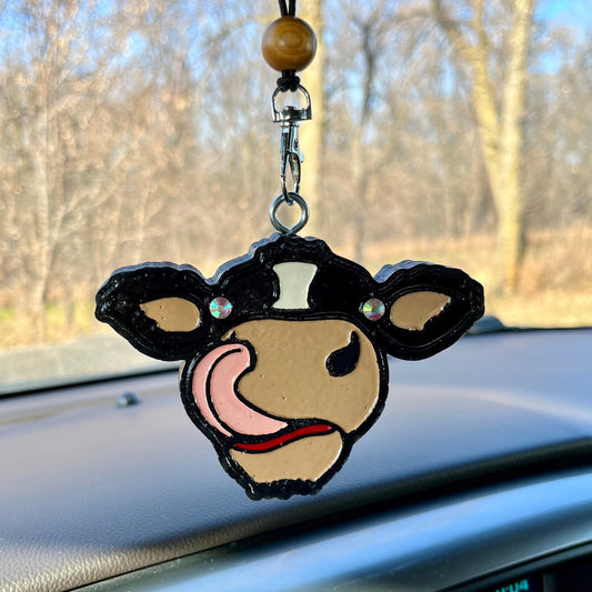 Licking cow Car Freshener (iridescent eyes)