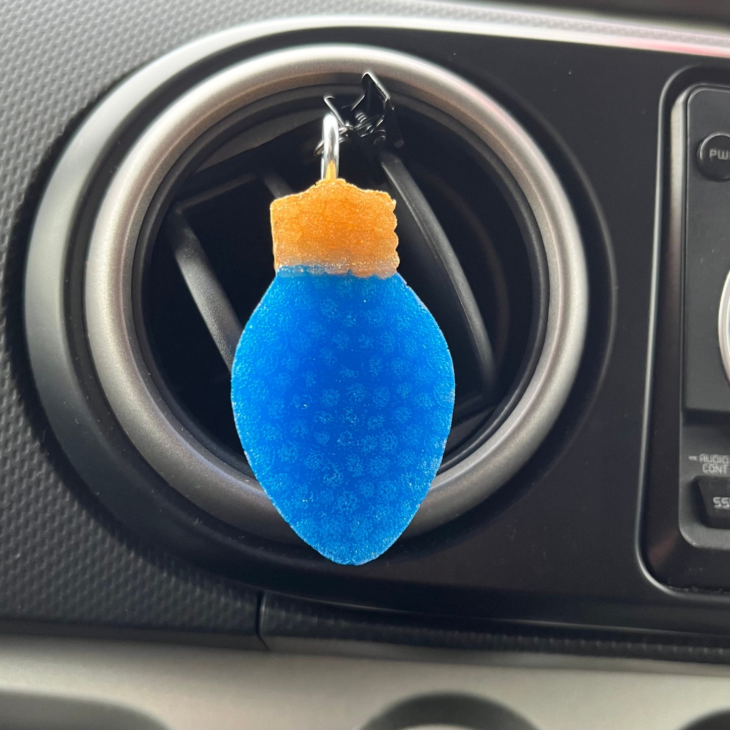 Festive bulb Car -Blue- Freshener Vent Clip