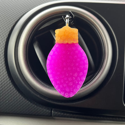 Festive bulb Car -Purple- Freshener Vent Clip